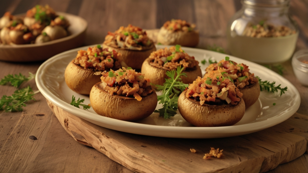 Blue Bacon Stuffed Mushrooms