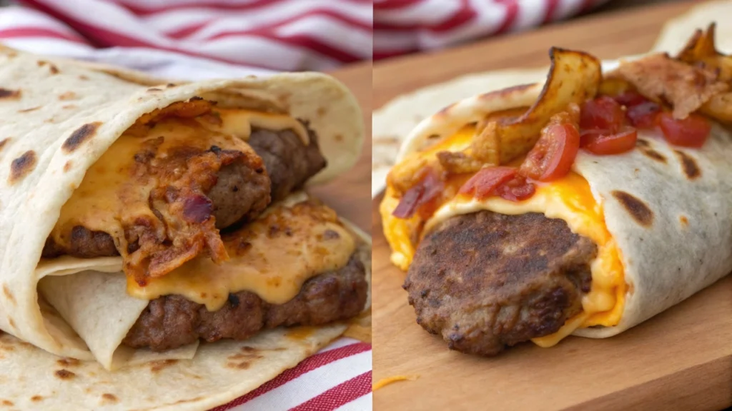 HUGE Bacon Cheeseburger Burrito