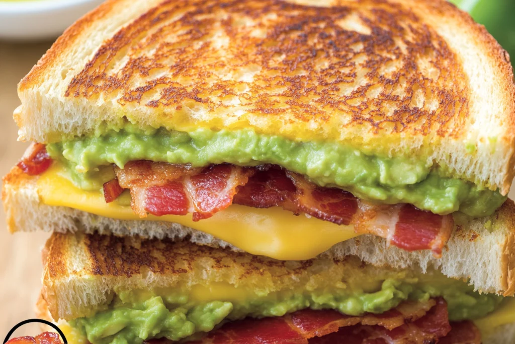 Guacamole Grilled Cheese, Avocado Bacon Sandwich, Cheesy Bacon Sandwich, Grilled Cheese with Guac, Bacon Avocado Toastie, Grilled Cheese Avocado Bacon,